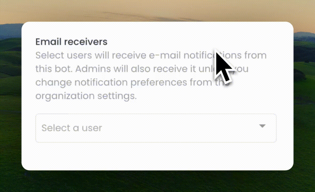 Admins will also receive email notifications unless you change notification preferences from the organization settings.